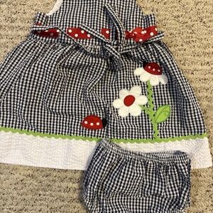 Rare Editions Black and White Gingham Diaper Cover Set